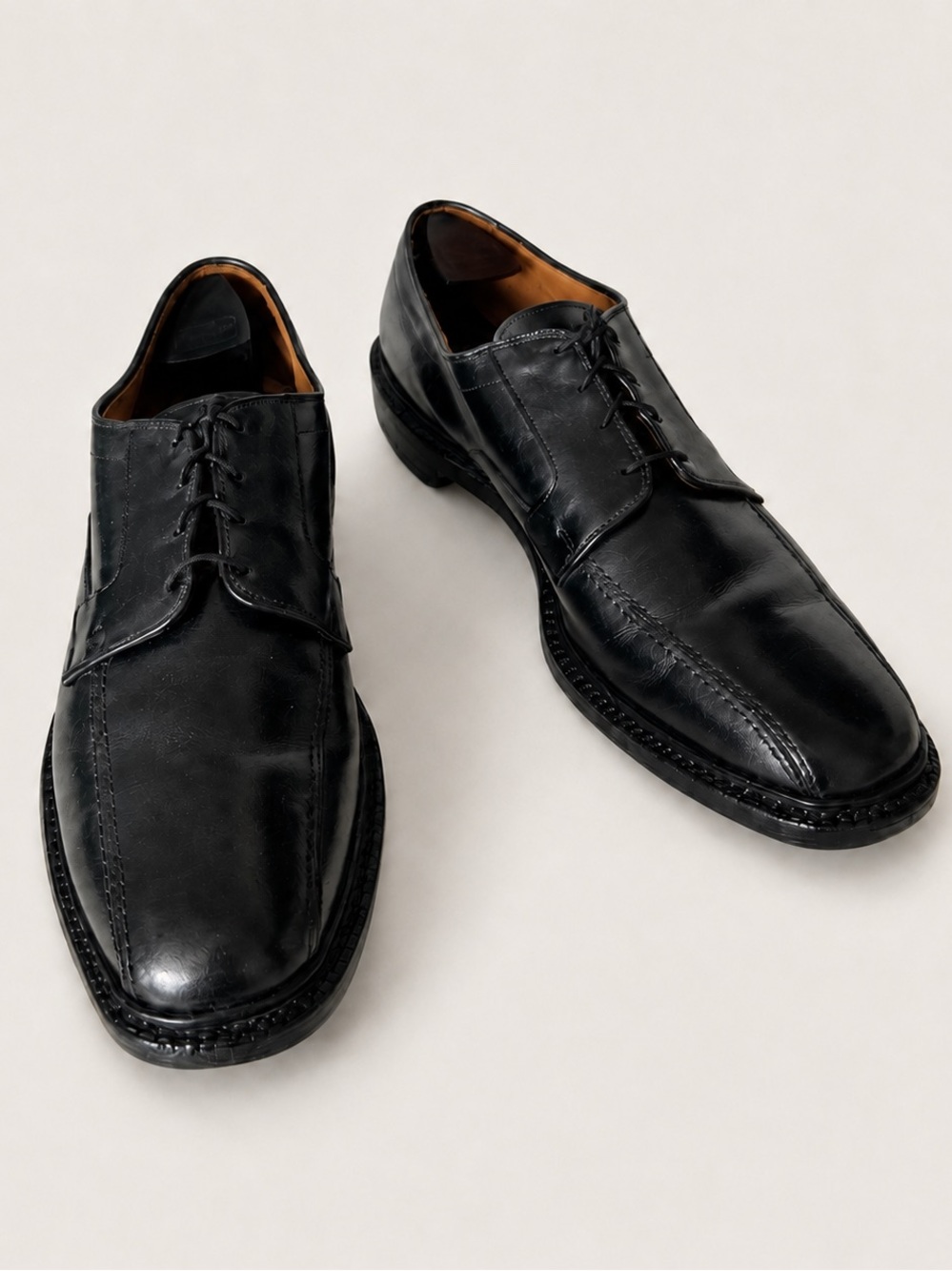 Allen Edmonds Hillcrest Black Leather Split Toe Derby Dress Shoes Size 14 Narrow